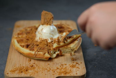 Close-up of food on cutting board