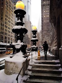 People walking on city street