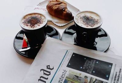 Coffee cup on table