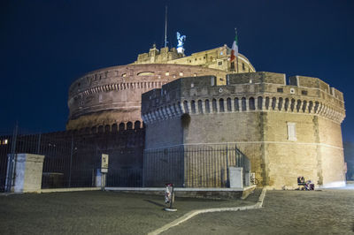 Tourists at historical building