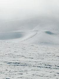 Scenic view of sea against sky during winter