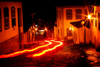 Illuminated street at night