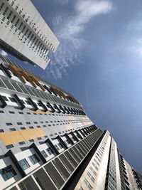 Low angle view of modern building against sky