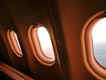 Close-up of airplane window