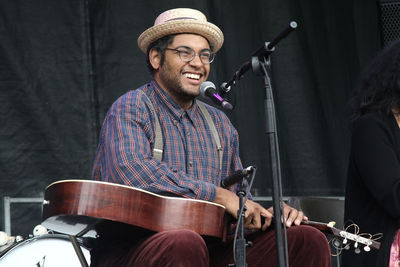 Young man playing guitar