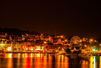 Illuminated city at night