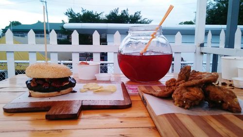 Breakfast served on table