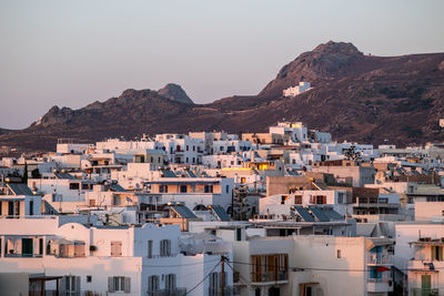 High angle view of townscape against sky