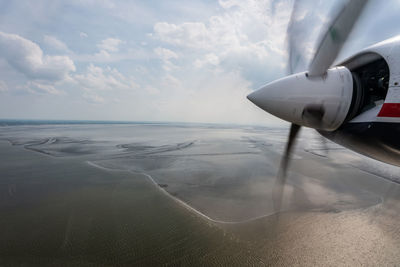 Panoramic view of the wadden sea near the north sea island of juist