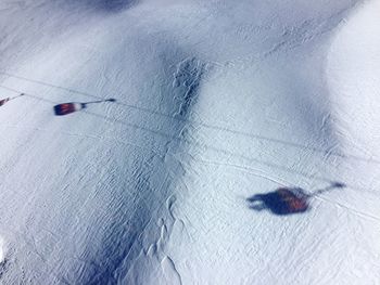 High angle view of snow