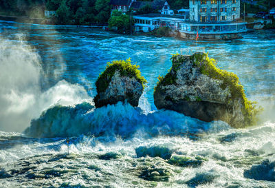 Scenic view of waterfall