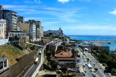 High angle view of city