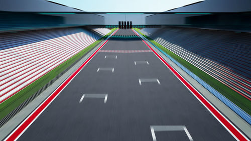 High angle view of motor racing track
