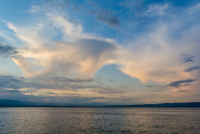 View of sea against cloudy sky