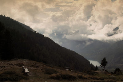 Scenic view of mountains against sky