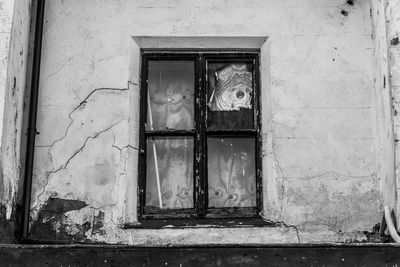 Closed door of old building
