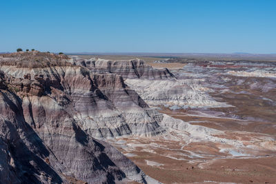 Purple and white badlands at blue mesa at petrified forest national park in arizona