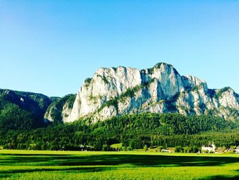 Scenic view of mountains against clear sky