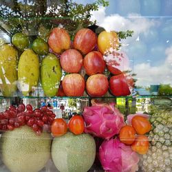 Close-up of strawberries and tree