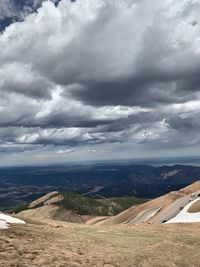 Scenic view of pikes peak against sky