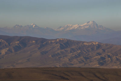 Caucasian mountain range landscape and view in georgia