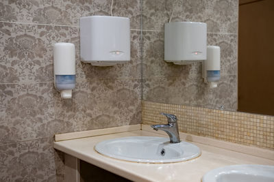 Close-up of sink in bathroom