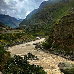 Scenic view of mountains against sky