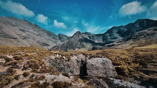 Scenic view of mountains against sky