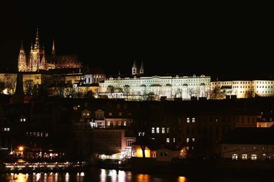 View of cityscape at night