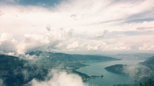 Aerial view of landscape against sky