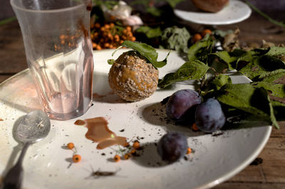 Close-up of food on table