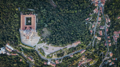 Aerial drone photograph of basilica superga, turin, italy.