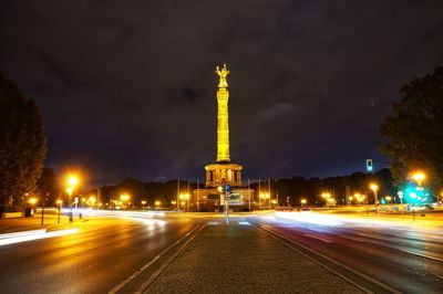 Light trails on city lit up at night