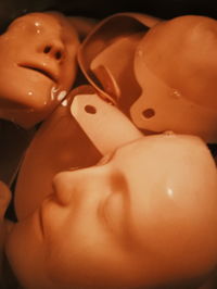 Close-up of mannequins