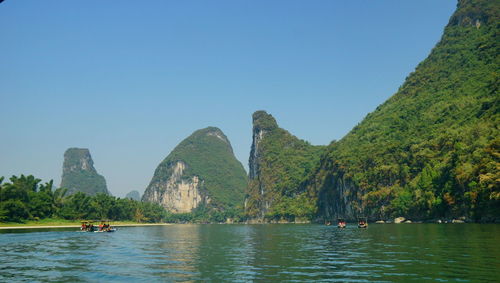 Scenic view of mountain against clear sky