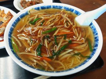 Close-up of soup in bowl