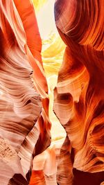 Low angle view of rock formations