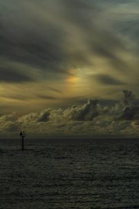 Scenic view of sea against sky at sunset