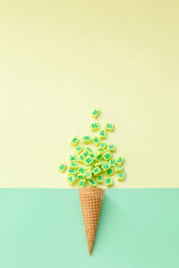 Close-up of ice cream against white background