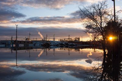 Reflection of sky on water