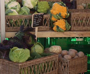 Vegetables for sale in market