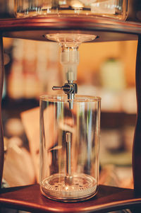 Detail shot of drink dispenser