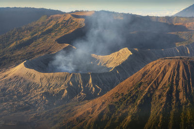 Scenic view of volcanic mountain