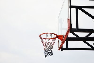 Low angle view of basketball hoop against sky