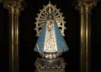 Close-up of virgin mary statue in church