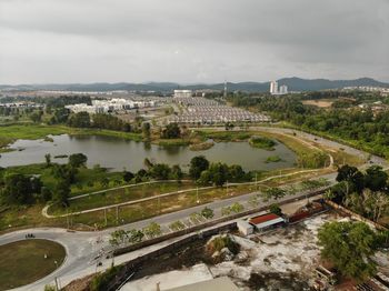 Aerial view of township at saujana rawang, malaysia