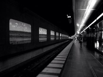 Train on railroad station platform