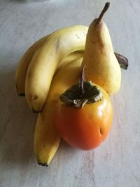 High angle view of fruits on table