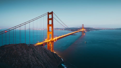 Suspension bridge over sea