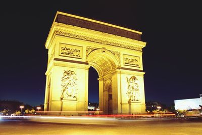 Illuminated monument at night